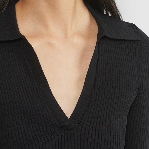 Sculpt Knit Polo Longsleeve 2xs - Picture 3 of 5